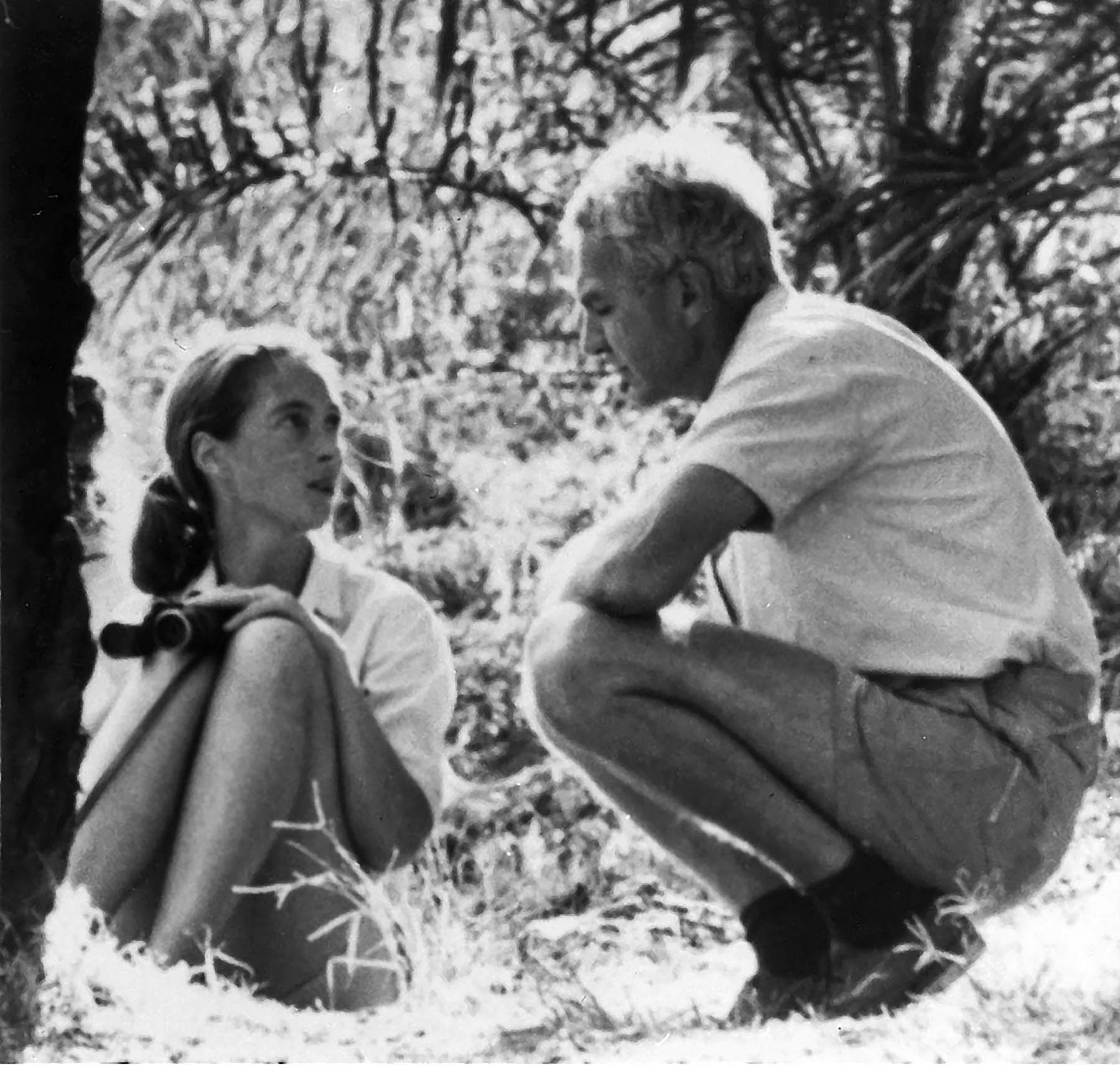 Jane Goodall and Robert Hinde in Gombe Stream Chimpanzee Reserve