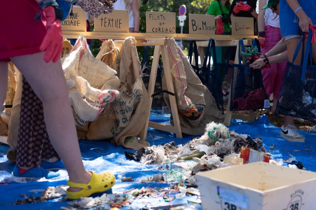 Beach cleanup in France